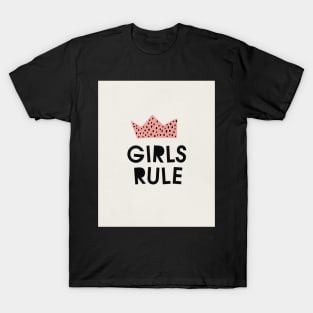 Girls rule, Abstract, Mid century modern kids wall art, Nursery room T-Shirt